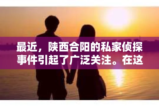 最近，陕西合阳的私家侦探事件引起了广泛关注。在这个信息爆炸的时代，隐私保护显得尤为重要。今天，我们就来聊聊这个事件，看看它背后的一些故事。