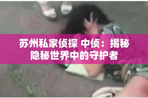 苏州私家侦探 中侦：揭秘隐秘世界中的守护者