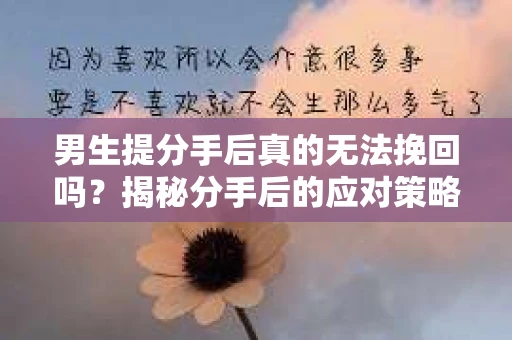 男生提分手后真的无法挽回吗？揭秘分手后的应对策略