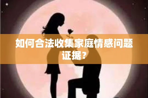 如何合法收集家庭情感问题证据？